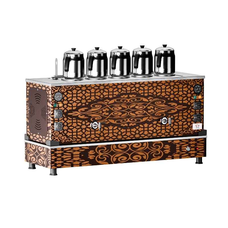 Anka APPO-S5 Elektrik+Gazlı 5 Demlikli  50 Litre Bakır Pro Plus Hibrit Smart Çay Makinesi